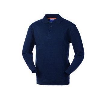 Felpa Blu Con Colletto A Polo In Cotone Peso Medio 280gr Felpa Tokyo collo polo-HH10701L-0