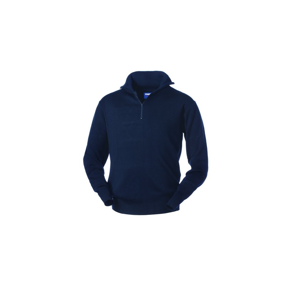 Maglione Uomo Blu Dolcevita con Cerniera In Un Robusto Misto Lana Maglione Dubai dolcevita con zip-HH05301L-0