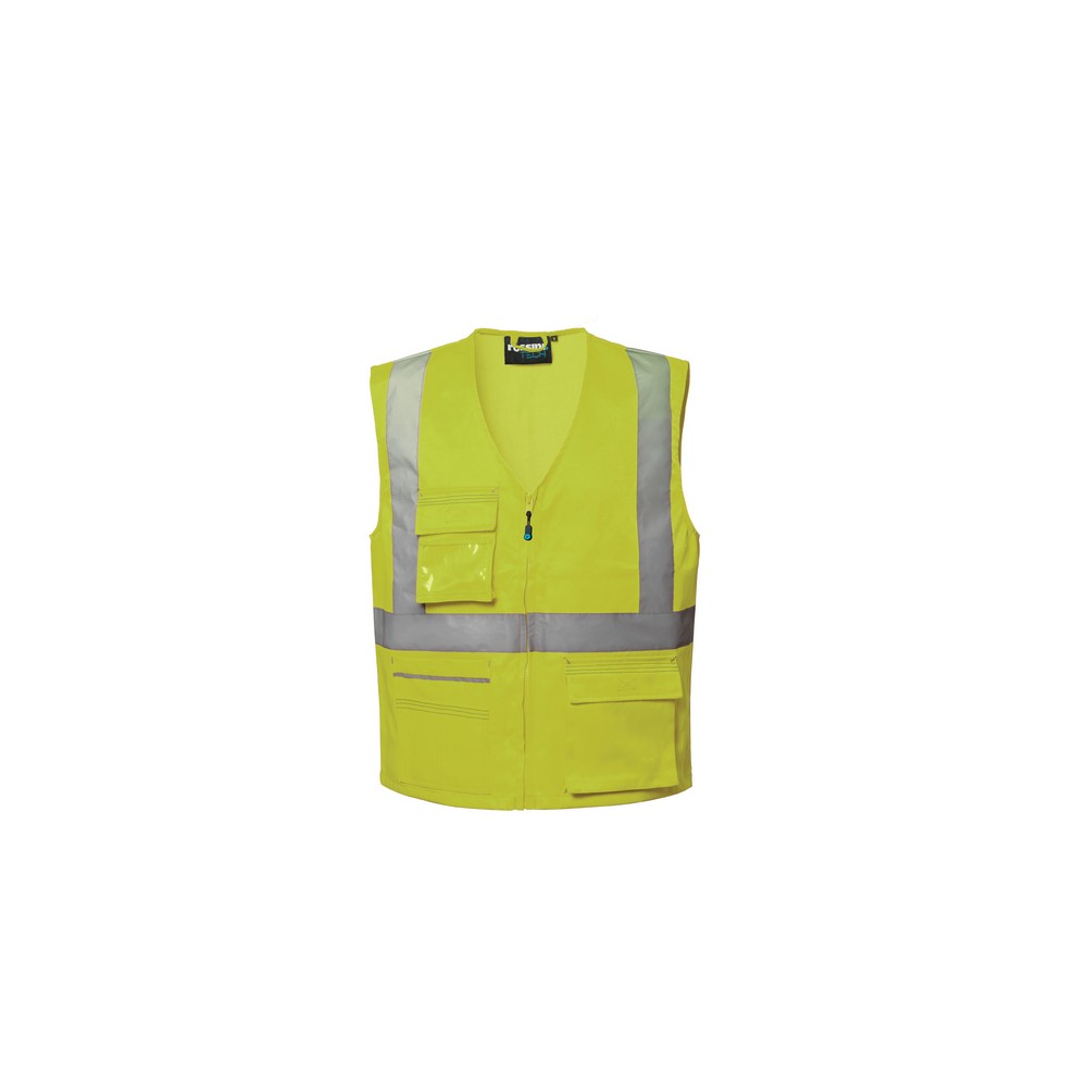 Gilet Giallo o Arancio ad Alta Visibilità, Rifrangente, Ottimo per Cantieri o Lavori Stradali Ken Hi-Vis-HH229