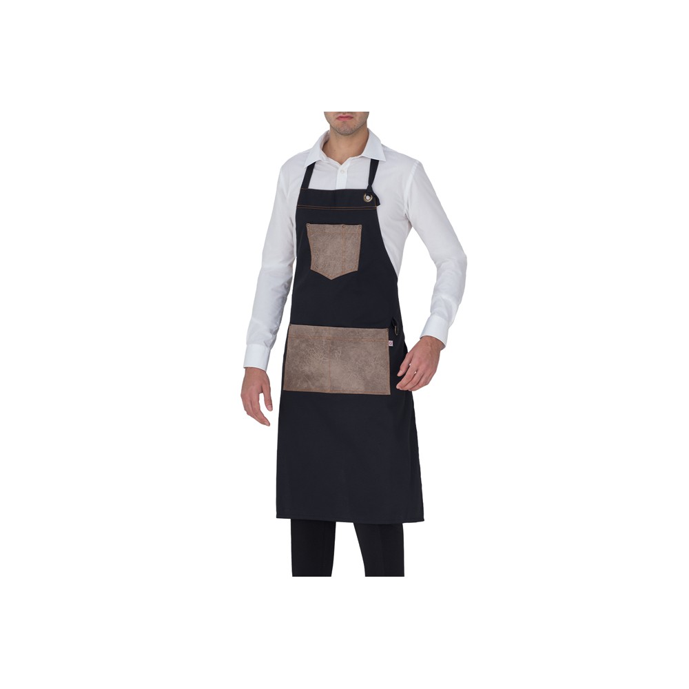 Apron with Cotton Bib and Beige Alcantara Inserts, Manchester-Q1HX0137 italiantrendy