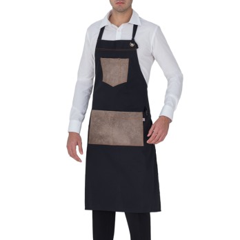 Apron with Cotton Bib and Beige Alcantara Inserts, Manchester-Q1HX0137 italiantrendy