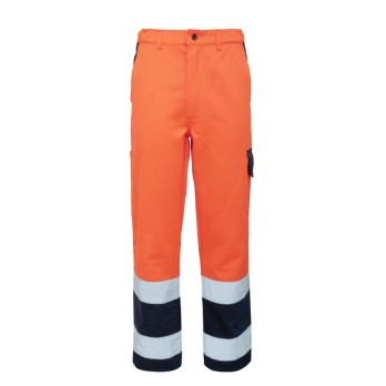 Pantalone invernale Hi-Vis-A0013121L-0  Pantalone Invernale Alta Visibilità con Bande Rifrangenti Arancio/Blu e Giallo/Blu