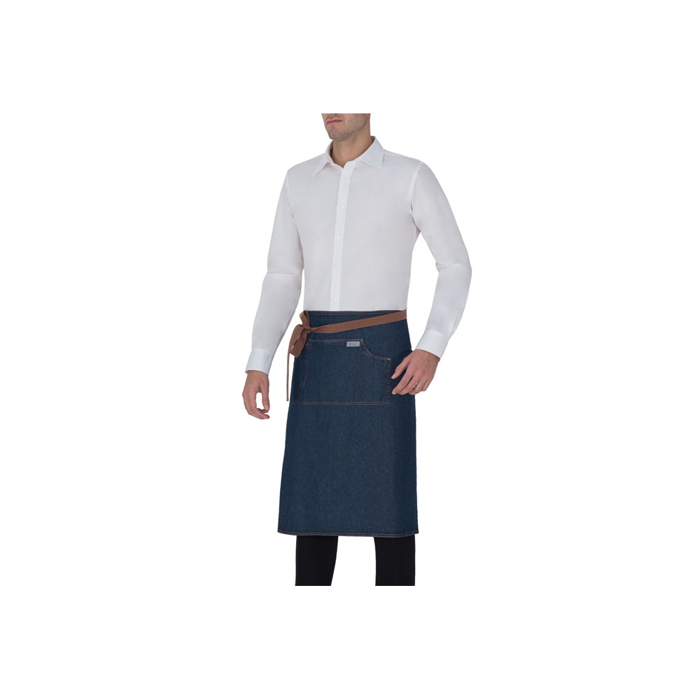 Shannon denim apron with contrasting stitching, cotton, urban design - Q1HX0142 Italiantrendy.