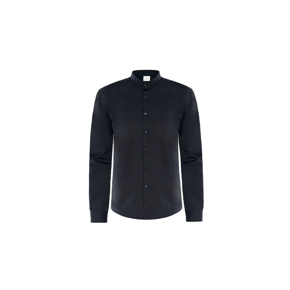 Men's Korean-style Shirt in Black or White, Professional Uniform for Catering and Hospitality Sector Q1NX0164 italiantrendy