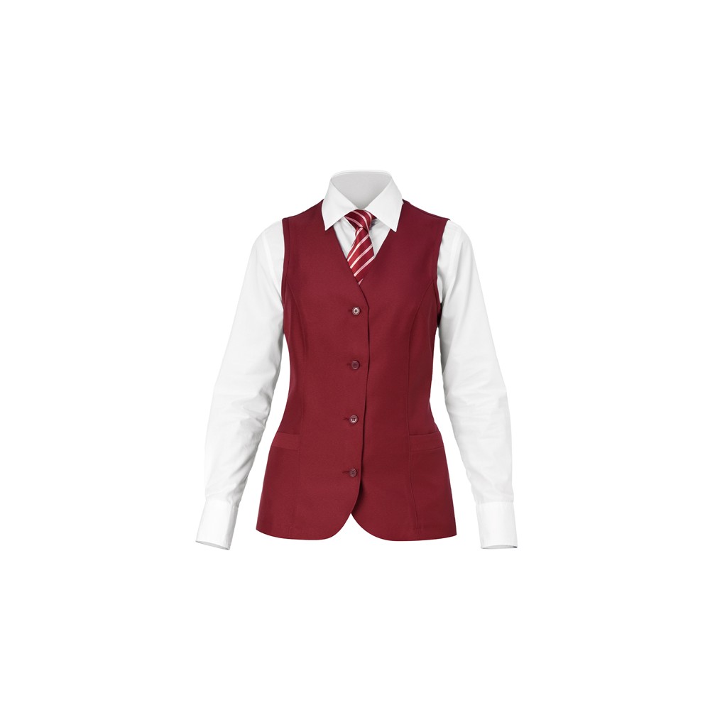 Gilet Bordeaux Classique pour Femme, Parfait pour la Restauration et les Services d'Accueil Rosita Q1EX0163 italientrendy