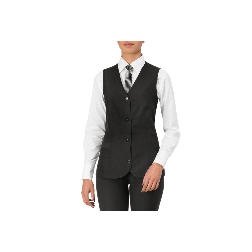 Gilet Nero Classico da Donna, Perfetto per Ristorazione e Servizi di Accoglienza Rosita Q1EX0161 L italiantrendy