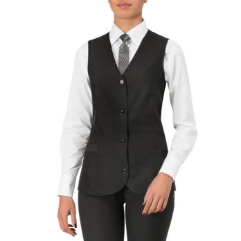 Classic Black Women's Vest, Perfect for Food Service and Hospitality Rosita Q1EX0161 by italiantrendy