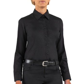 Camisa de mujer negra Slim Fit Fara, uniforme de trabajo para bares, pubs y restaurantes Q1NX0168 de la marca Italiantrendy, tal