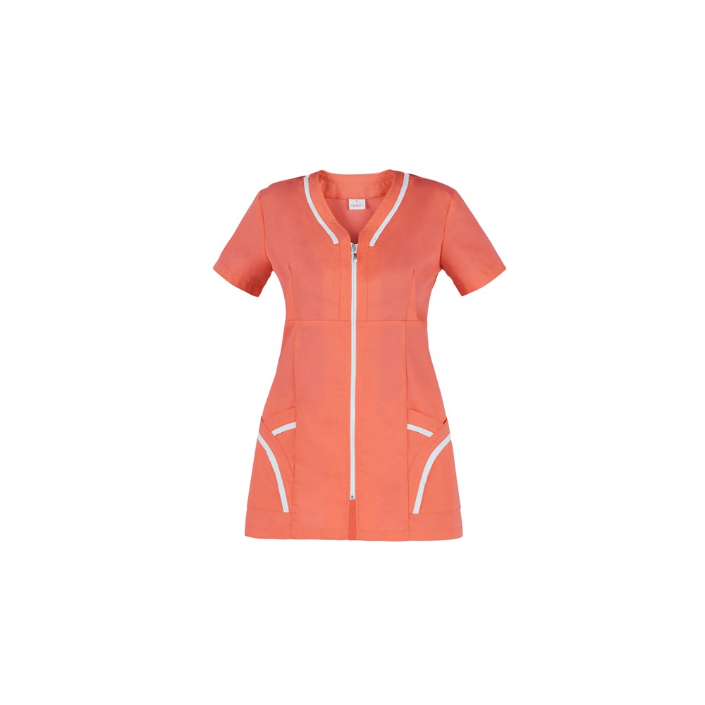 Women's Half-Sleeve V-Neck Tunic for the Ho.Re.Ca. and Wellness Sector Altea-Q9K00227 Salmon