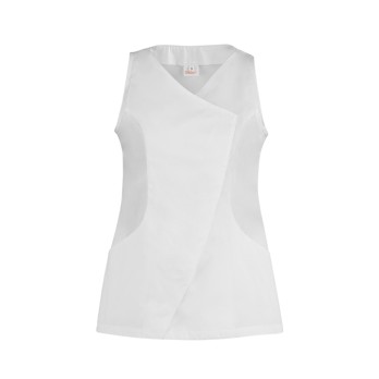 Camisa blanca tipo casaca para mujer para centro estético spa Sara italiantrendy Q2K00236