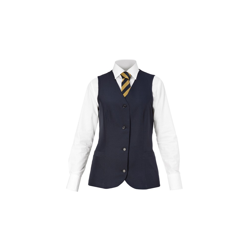 Gilet bleu classique pour femme, coupe Regular Fit. Parfait pour la restauration et les services d'accueil Q1EX0162 L.