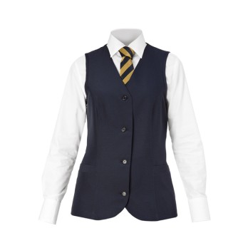 Gilet bleu classique pour femme, coupe Regular Fit. Parfait pour la restauration et les services d'accueil Q1EX0162 L.