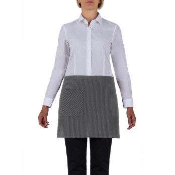 Short Gray Pinstripe Waist Apron for Bar, Pub Waitress Napoli Q1HX0133 Italiantrendy