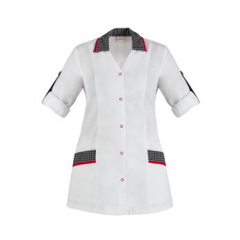 Women's Lightweight White Tunic with Contrast Inserts and Long Sleeves Women's Tunic Primula-Q9K00249C013XL-0