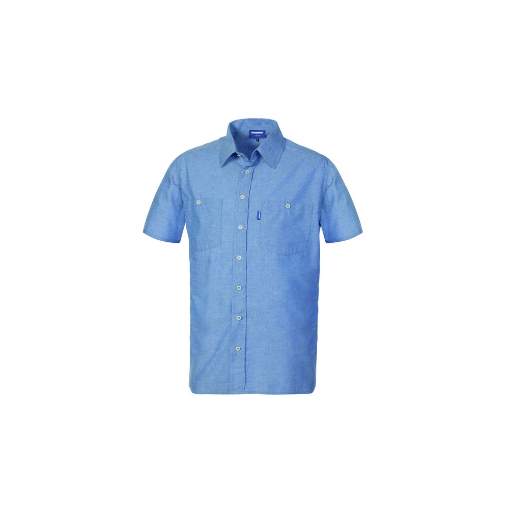 Camicia Iron manica corta-HH027064XL-0 Camicia Iron Manica Corta in Cotone Oxford - Colore Azzurro, Taglie Da S a 4XL