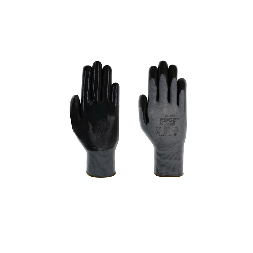 GGU828 Guanto in Nitrile Nero, Leggero e Resistente all'Abrasione Edge 48-128