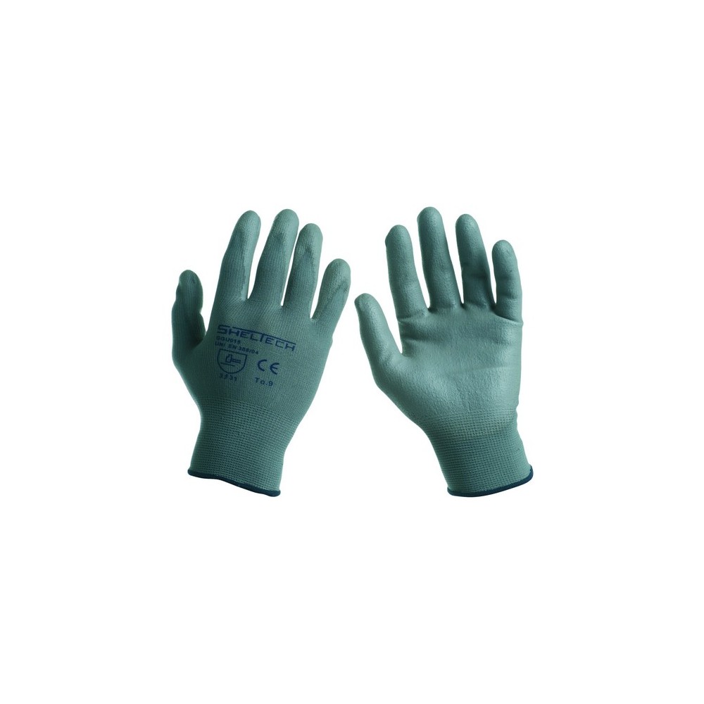 GGU018 Work Glove with Exceptional Grip and Ergonomic Comfort Nylon-Polyurethane Gray