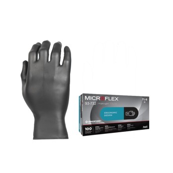 GGU824  Guanto MicroFlex 93-732 Nitrile Nero - Destrezza e Comfort Superiori