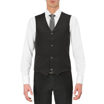 Gilet Nero Lucido Da Uomo Per Barman e Camerieri Linea Classica Gilet Miguel-Q1EX0158U323XL-0