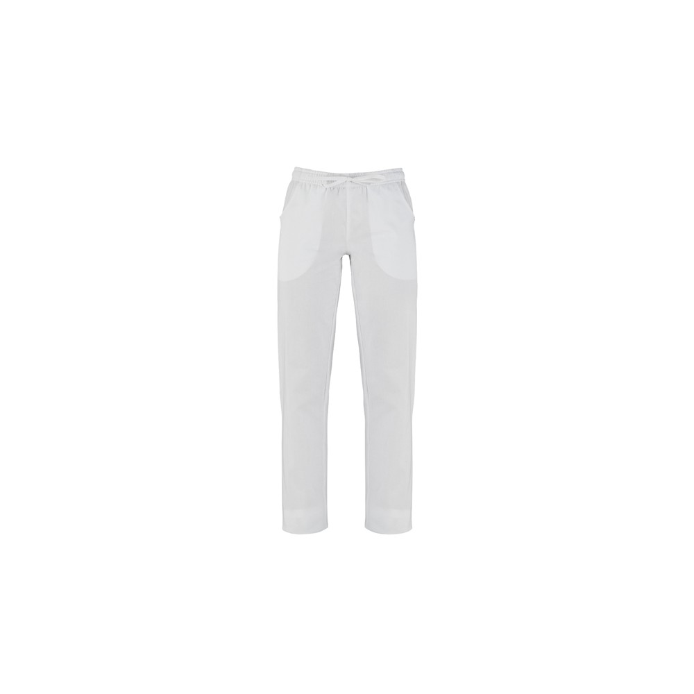 White pants for women, size X, suitable for hairdressers, beauticians, wellness centers, and tanning salons, 185g.