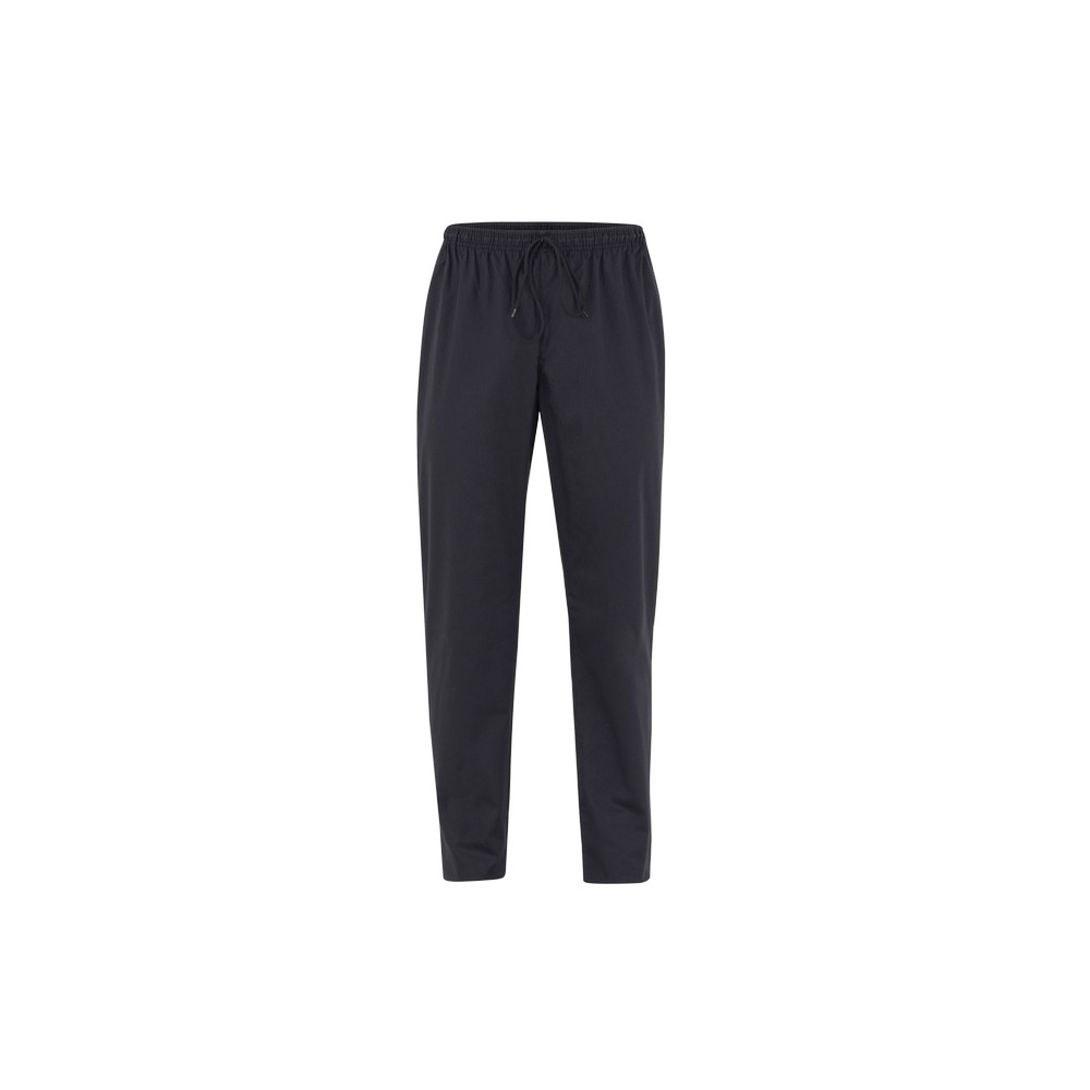 Pantalone Plutone-Q8P00194U323XL-0 Pantaloni Per Cuoco o Chef In Cotone Nero Con Elastico In Vita