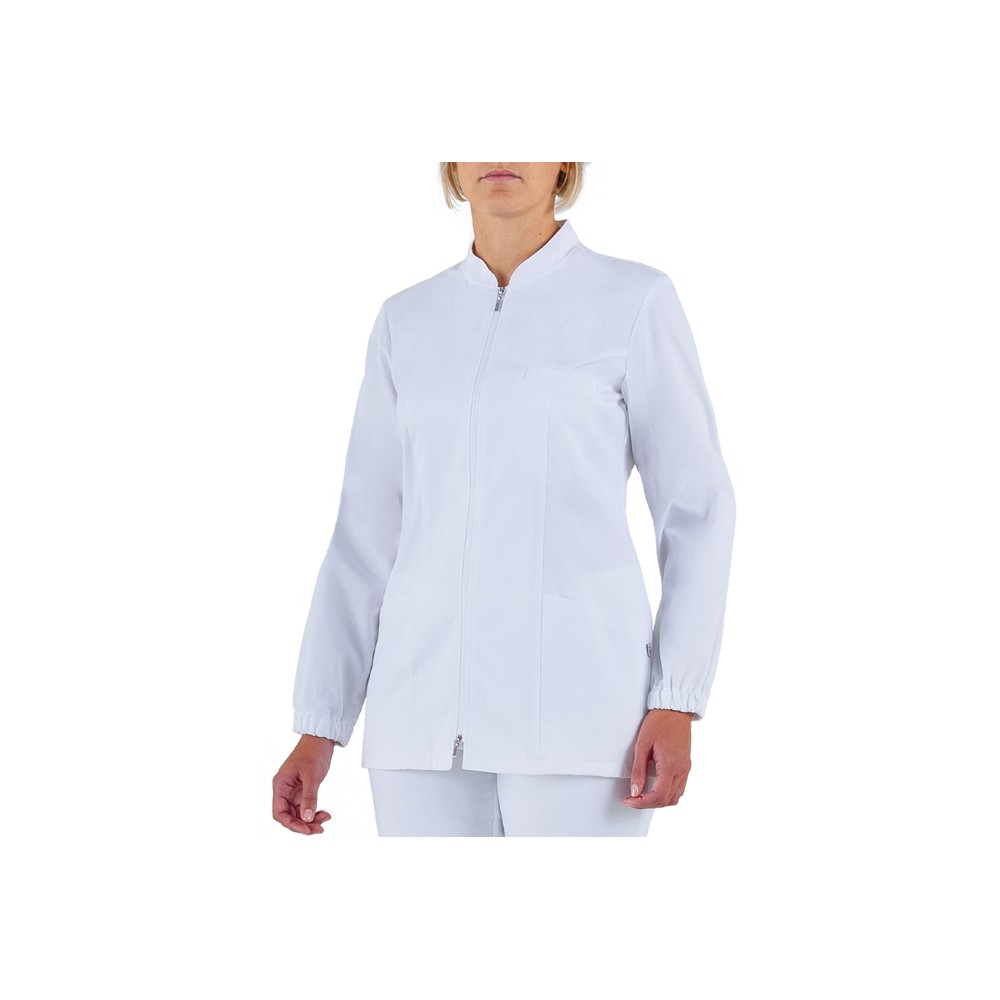 White Slim Fit Long Sleeve Tunic for Dentist Medical Center