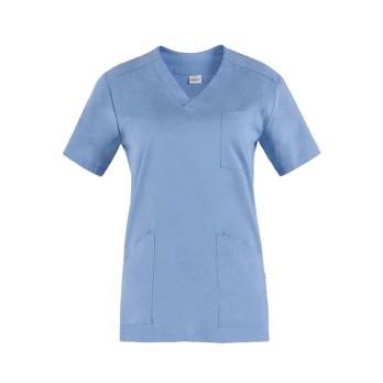 Casacca Donna a V Azzurra Manica Corta Per Centro Medico Estetica e Benessere Casacca da donna italiantrendy Milena Q3KX0172 5