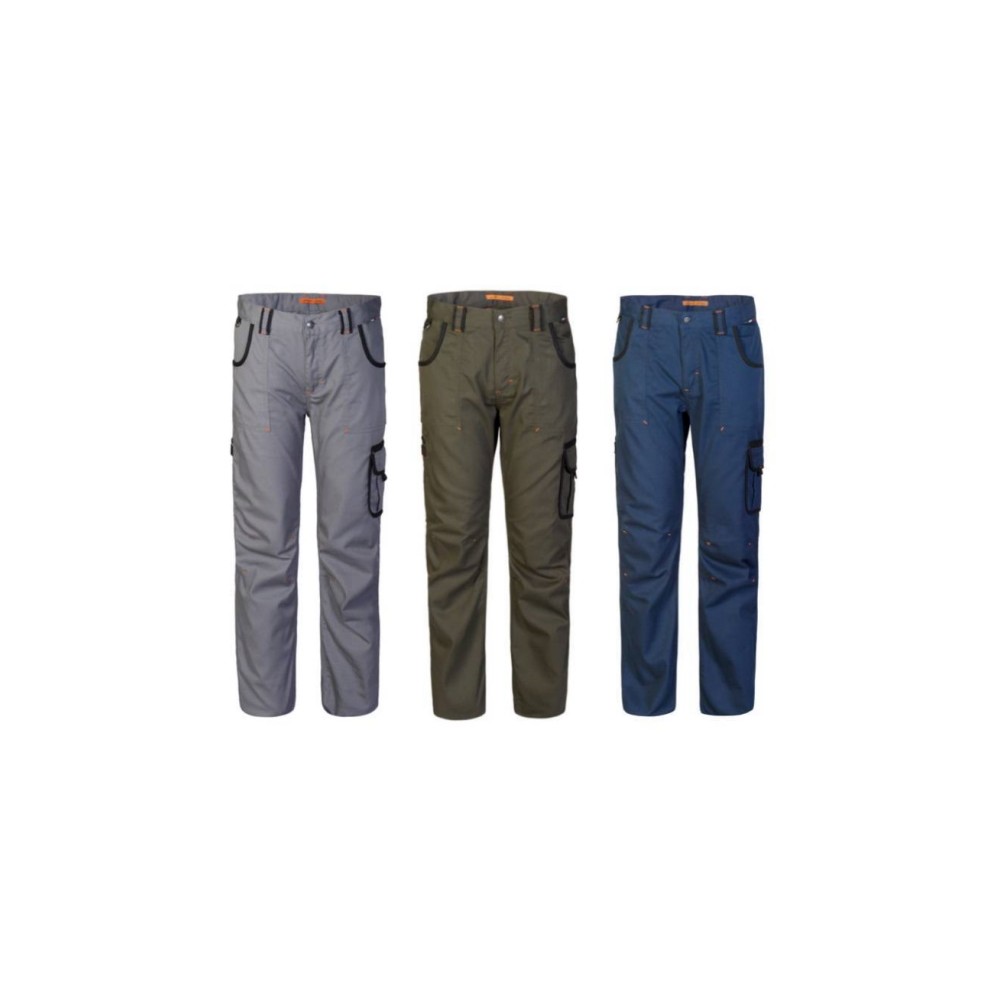 Men's Cargo Trousers with Multiple Pockets in Blue, Grey, or Green for Maintenance Technicians.