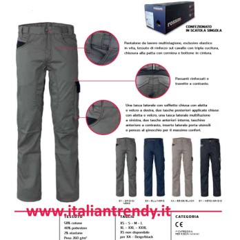 Pantalon de travail extensible avec poches latérales en tissu robuste