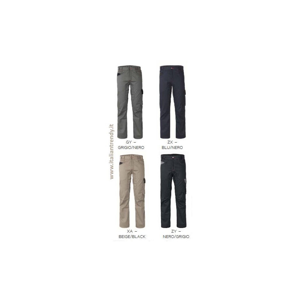 Stretch Work Pants with Side Pockets Durable Fabric