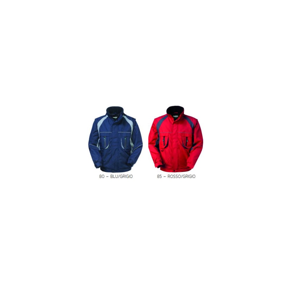 Men's Winter Work Jacket with Detachable Sleeves Blue or Red HH683