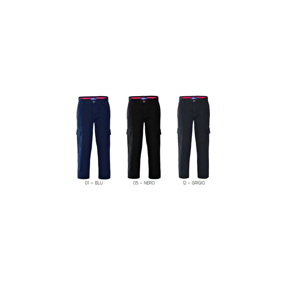 Pantalone Maschile Blu Nero o Grigio Cargo Tasconi In Cotone Pesante Invernale