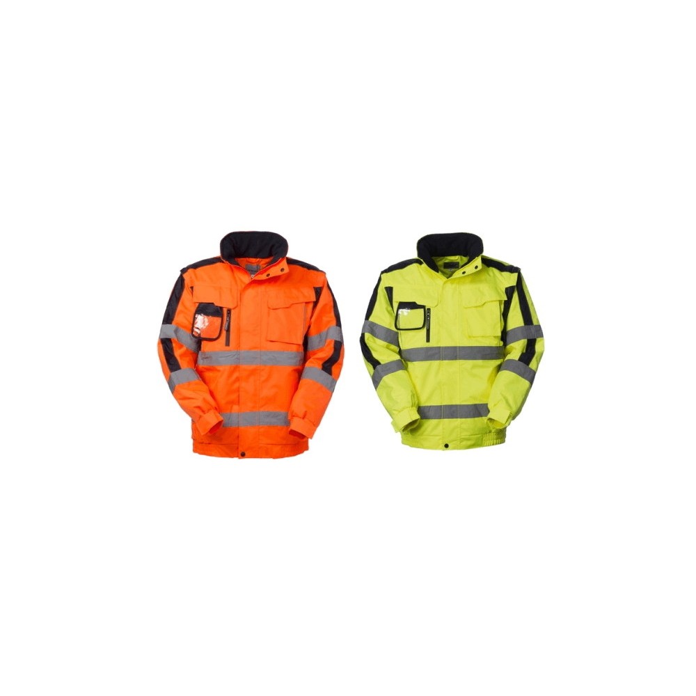 Yellow or Orange Parka that Turns into a Padded High-Visibility Vest