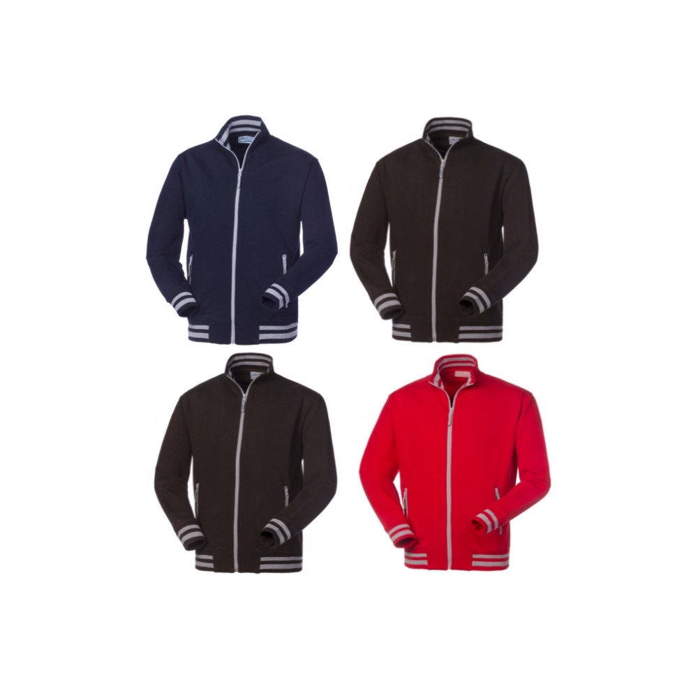 Open Jacket Hoodie with Red, Black, Dark Blue Zip - Choose -