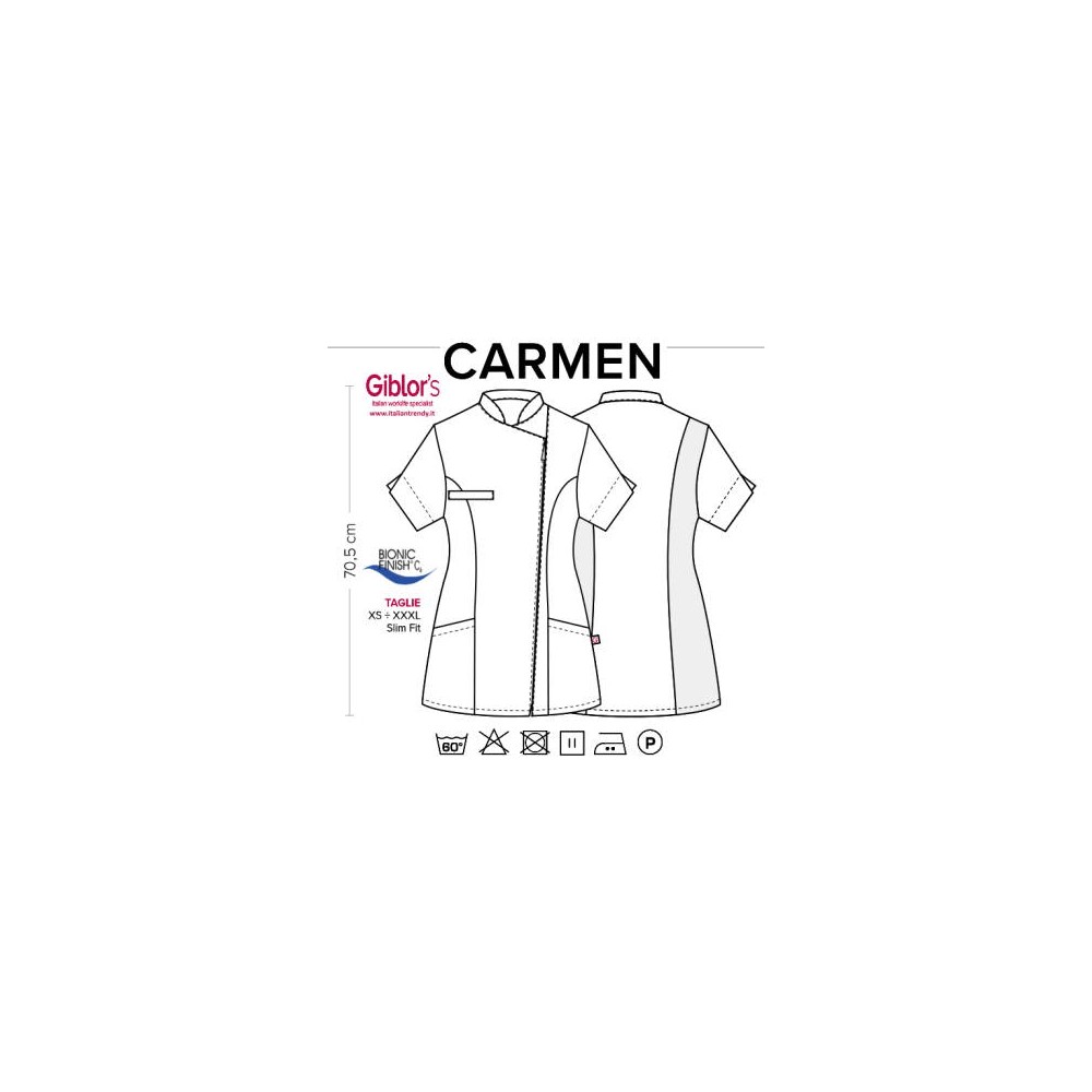 Casacca Nera Super Leggera da Donna Parrucchiera Estetista Benessere italiantrendy Carmen Q2K00239 1