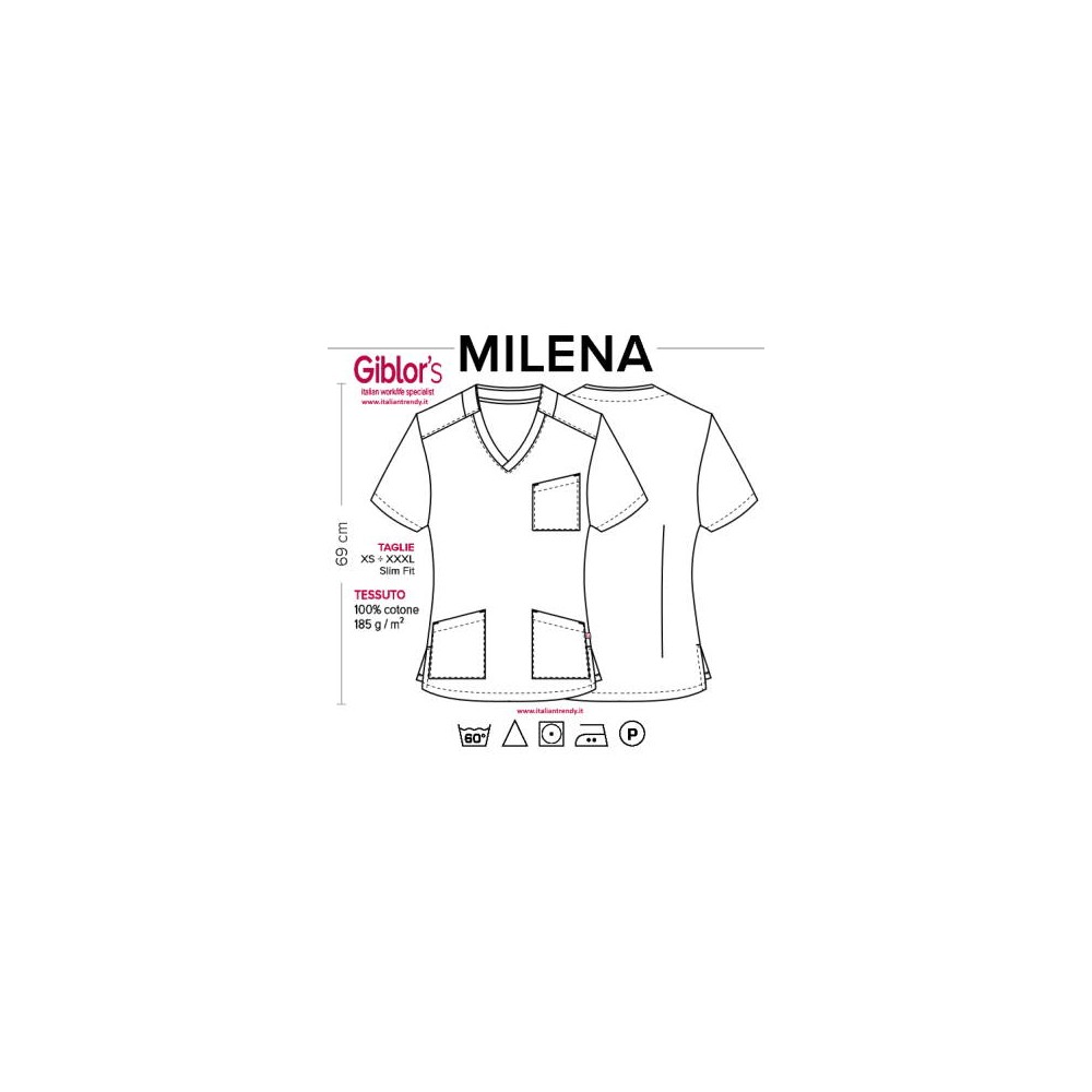 Casacca Donna a V Azzurra Manica Corta Per Centro Medico Estetica e Benessere Casacca da donna italiantrendy Milena Q3KX0172 1