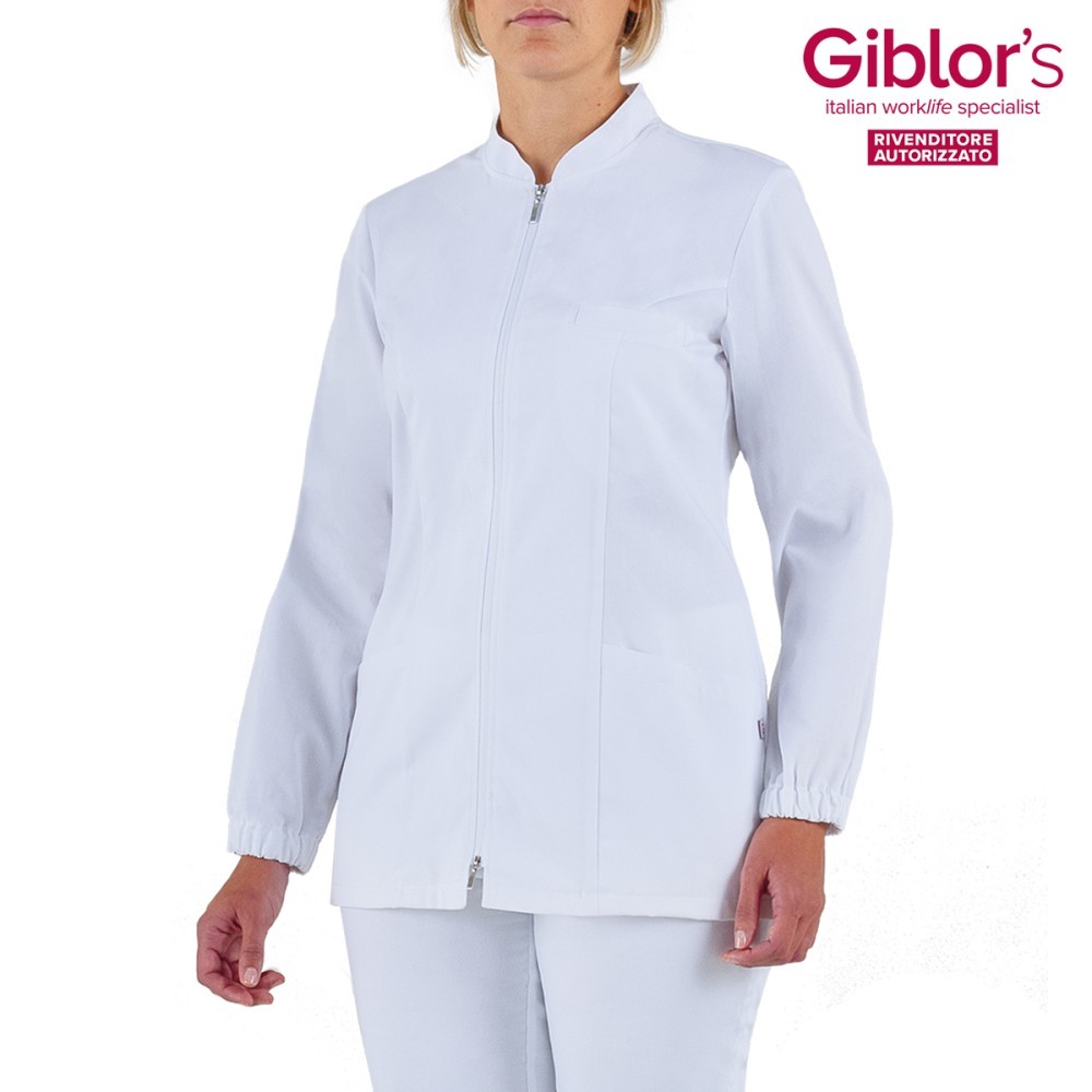 White Slim Fit Long Sleeve Tunic for Dentist Medical Center