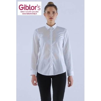 Camicia Donna Sciancrata Bianca Maniche Lunghe Aurora-Q1NX0167C01