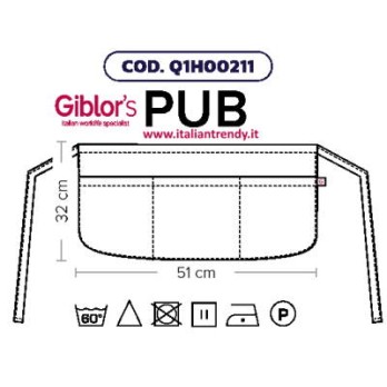 Short Apron for Pub Bar Waiter. Get it online on Italiantrendy.