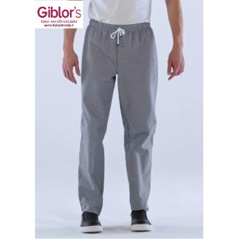 Pantalon de cuisinier en coton à carreaux avec élastique à la taille en ligne