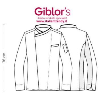 Giacca da Koch in Slim Fit mit Druckknöpfen. Marke. Giblor's