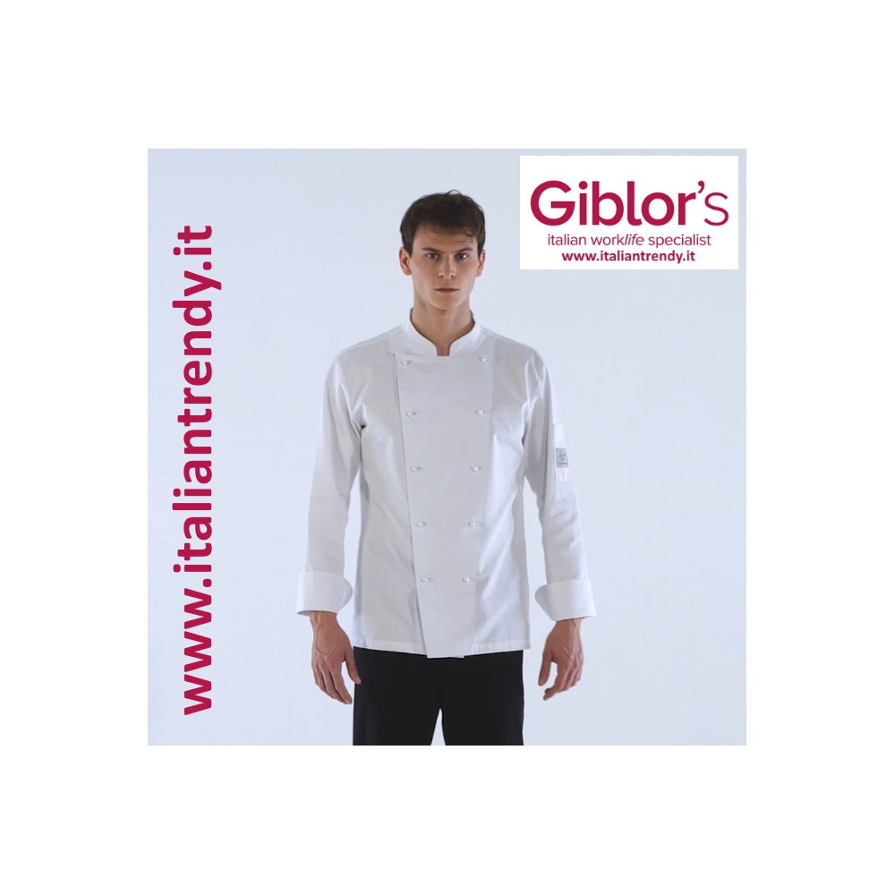 Slim Chef Cook Cotton Double-Breasted White Jacket Discounted Now Available Online