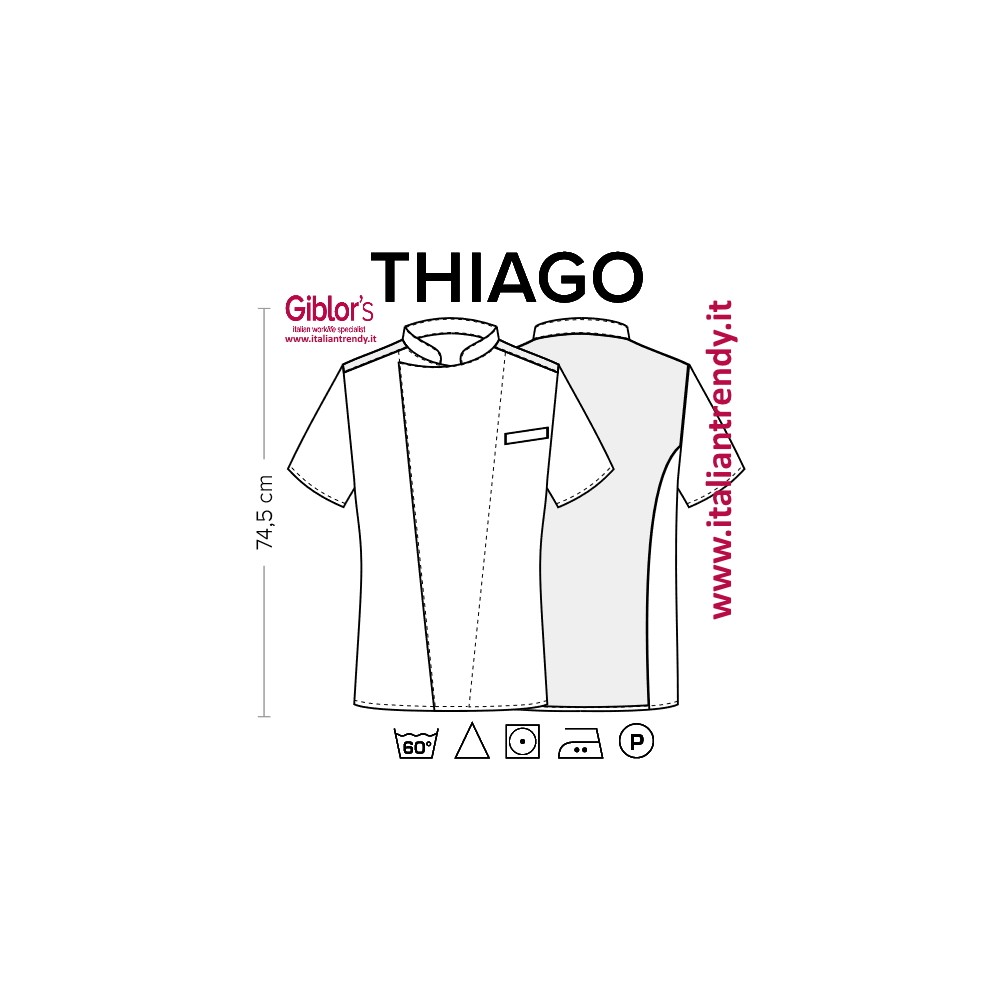 Giacca Nera Da Pasticcere A Manche Corte con Rete Traspirante Giacca Thiago-Q8GX0101U323XL-0