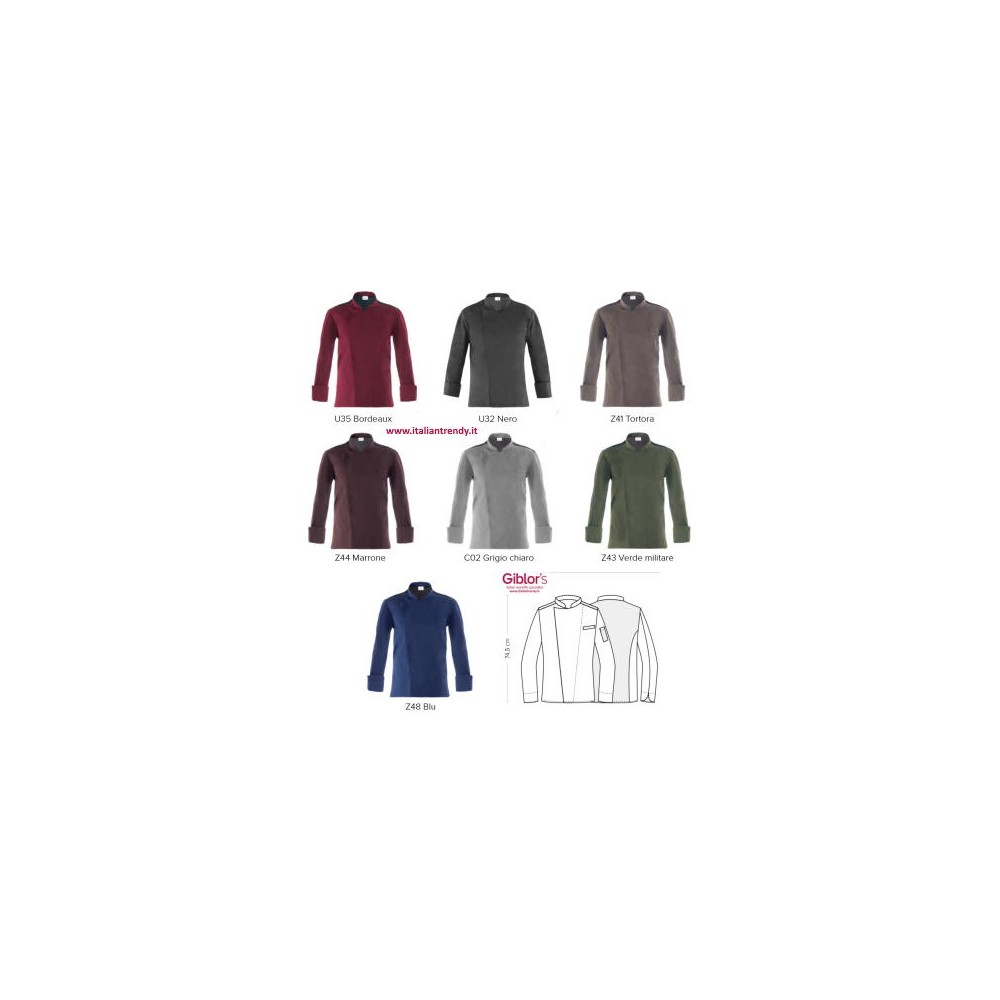 Men's Chef Jacket In 8 Colors With Snap Buttons Breathable.