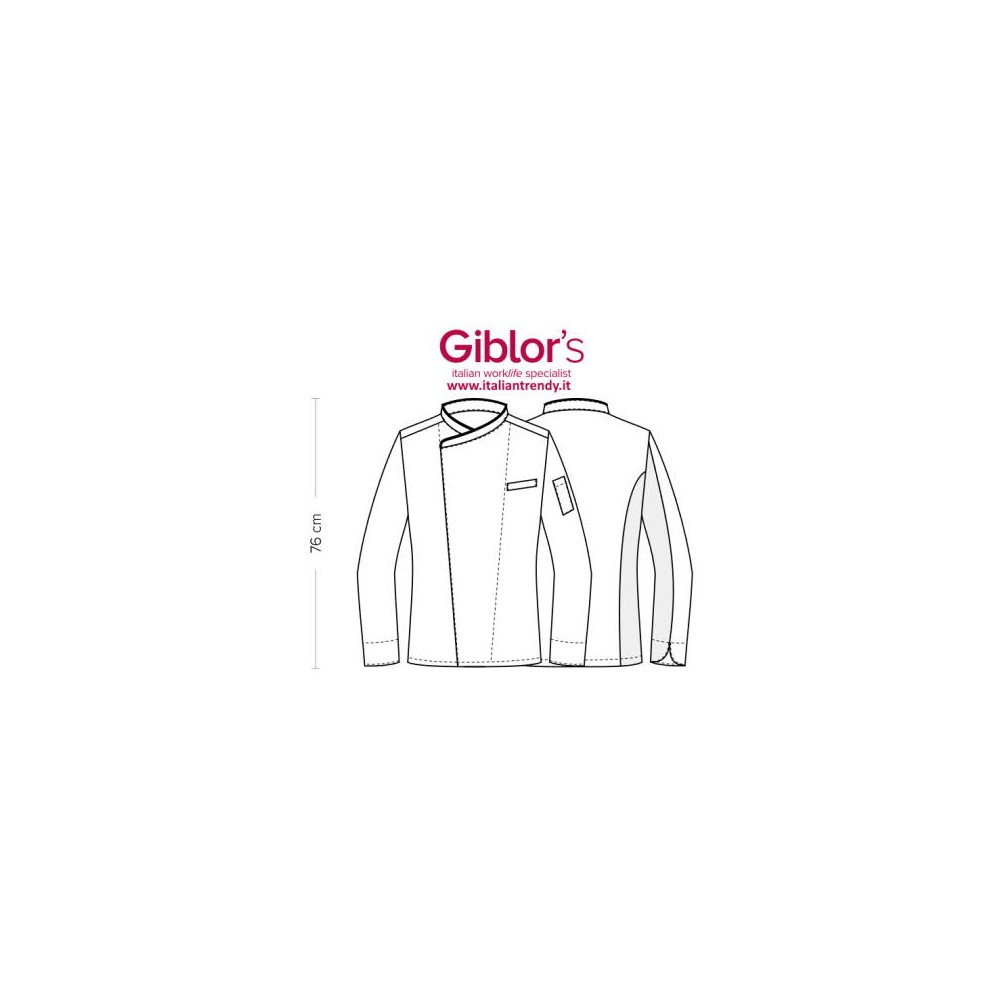 Giacca da Cuoco Bianca Slim Con Bottoni Automatici Q8G00189 Giblor’s Patrizio Giacca Patrizio-Q8G00189C013XL-0