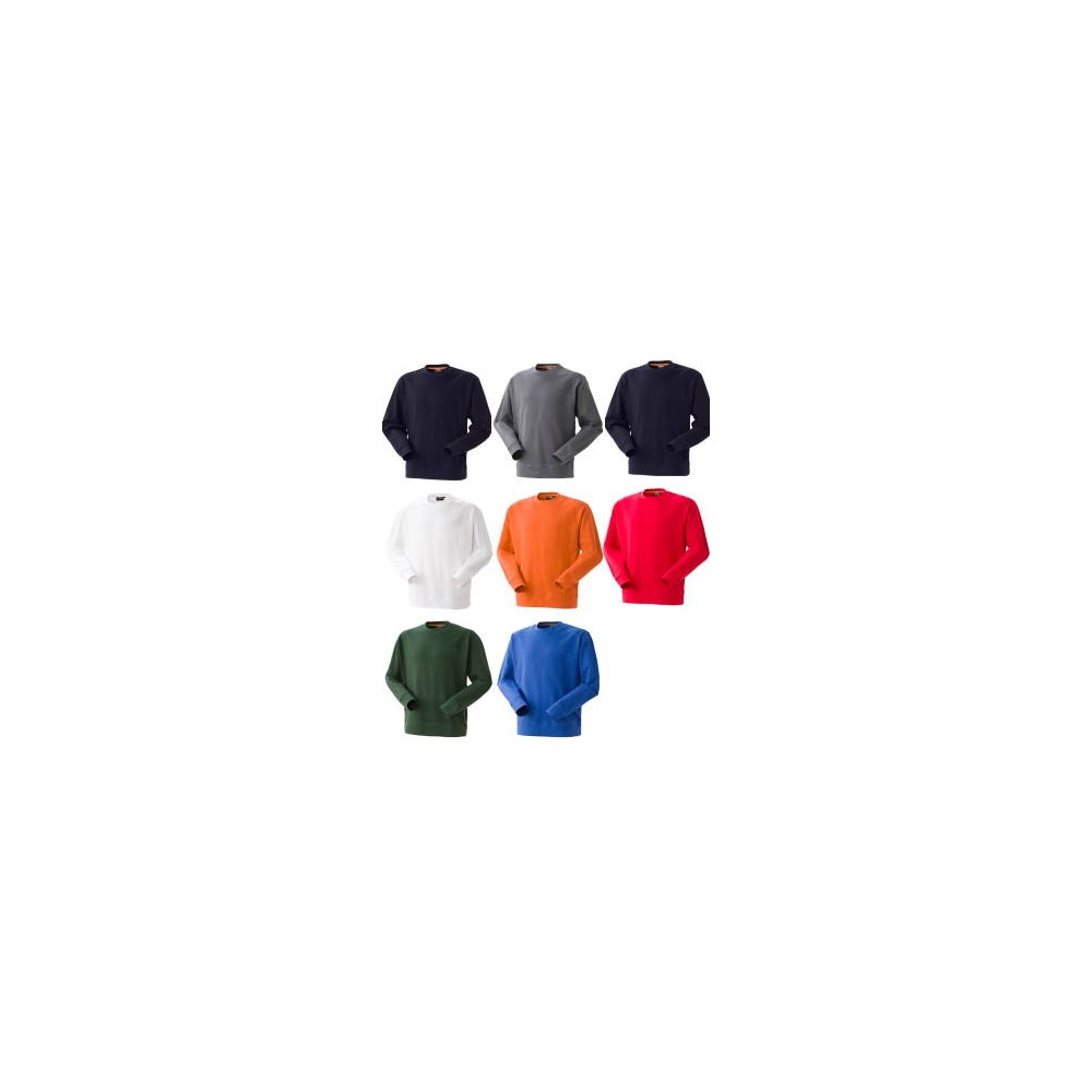 Solid Color Crewneck Sweatshirt Brushed Cotton for Companies in 8 Colors