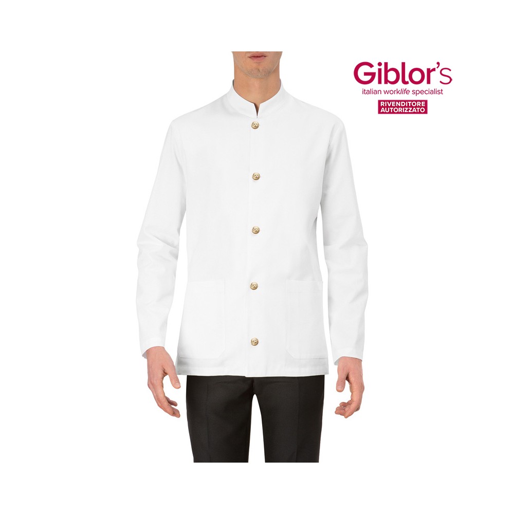 White Cotton Jacket Corana for Service Personnel or for Hotels Uniforms italiantrendy pier