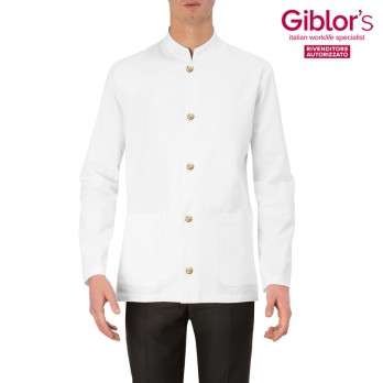 White Cotton Jacket Corana for Service Personnel or for Hotels Uniforms italiantrendy pier