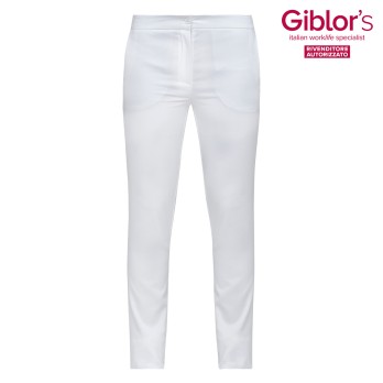 Women's Slim Pants, White for Work Uniforms Ho.Re.Ca, Wellness, Spa, Resort PANTS REBECCA-21P02P262-02