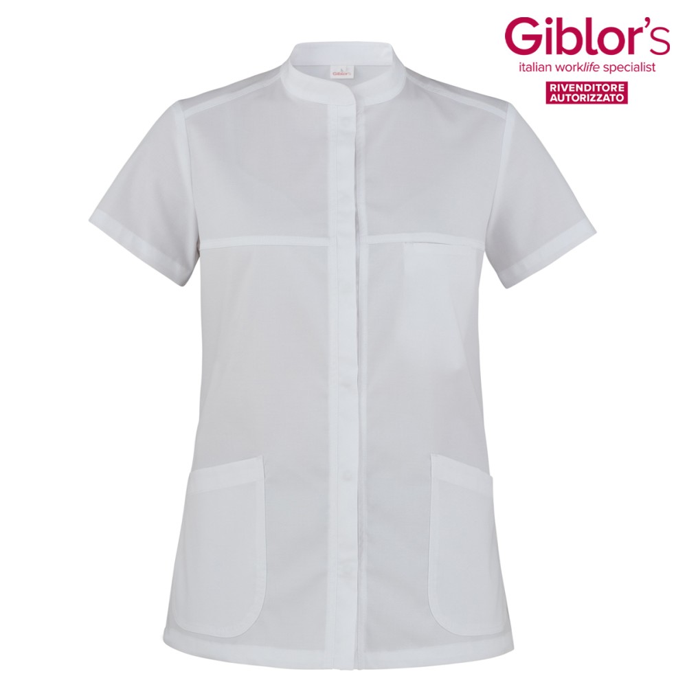 Women's Physiotherapist Tunic, White with Half Sleeves and Breathable Fabric for Healthcare and Aesthetics Sector, by Miriam ita